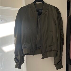 Anthropologie Olive Bomber Jacket